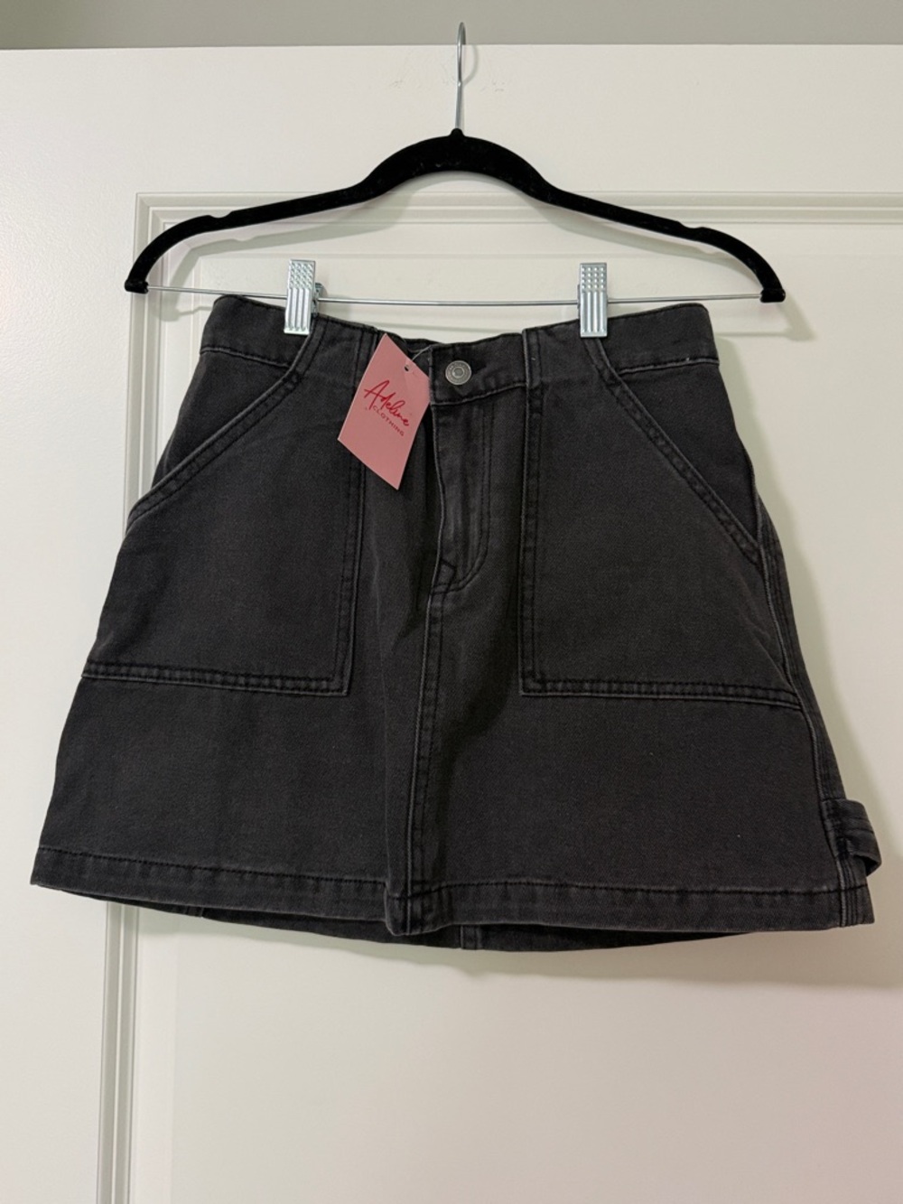 Anniewear Black Denim Mini Skirt S - Utility Style